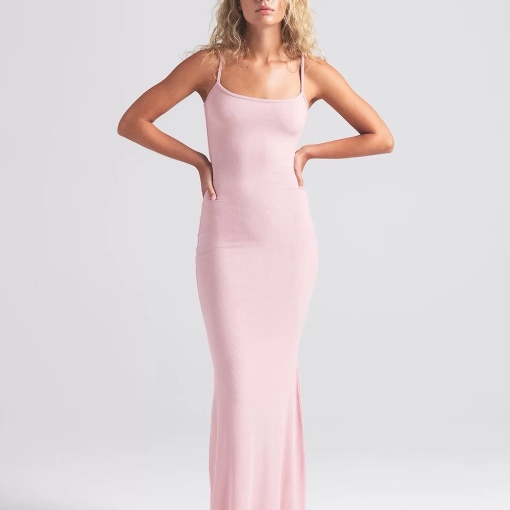 SKIMS Soft Lounge Pink Maxi Dress
